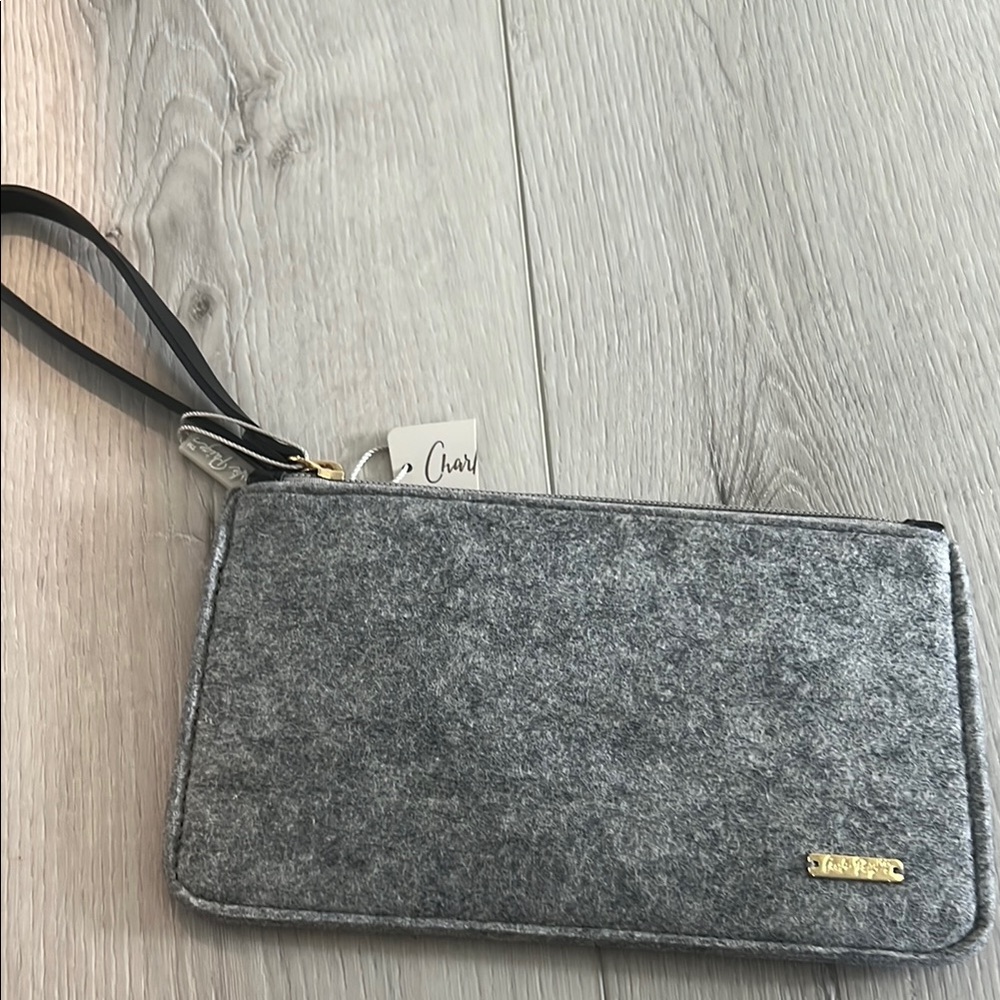 Charlie Paige Gray Clutch Wristlet with Minimalist Design